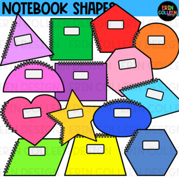 Preview of Notebook Shapes Clipart FREEBIE - School Supplies