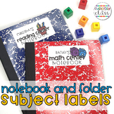 Notebook Subject Labels
