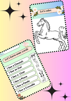 Preview of Notebook for Learning Words and Coloring Pictures
