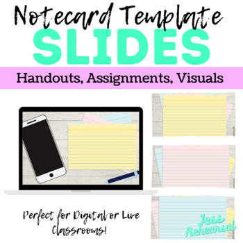 Preview of Notecard Slides Template - Handouts, Assignments, Visual Aids 
