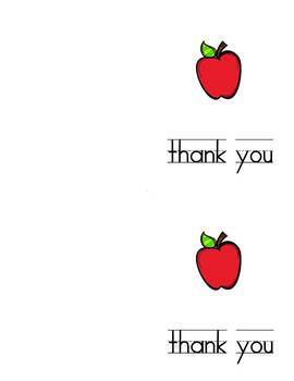 Apple Thank You Notecards {FREE} by The Teaching Scene by Maureen