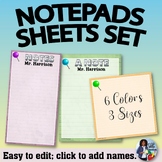 Notepad Sheets Set