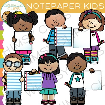Preview of Kids with Paper: Writing Clip Art