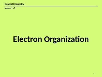 Preview of Notes 1-3 Electron Organization