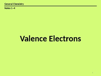 Preview of Notes 1-4 Valence Electrons