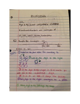 Preview of Notes 5th Grade Math 5.2C Rounding Numbers Decimals