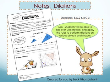 Preview of Transformations: Dilations Foldable for Interactive Notebooks PowerPoint