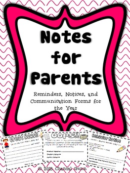 Preview of Notes, Reminders, and Notices for Parents
