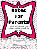 Notes, Reminders, and Notices for Parents