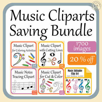Preview of Notes & Symbols Clipart for Music Teachers | Bundle