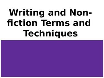 Preview of Notes: Terms- Nonfiction (EDITABLE)