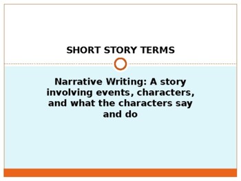 Preview of Notes: Terms- Short Stories (EDITABLE)