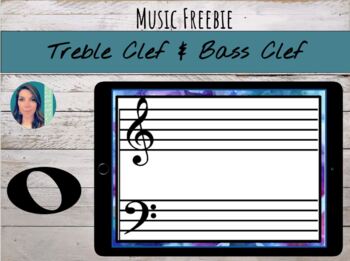 Preview of Notes & Treble Clef, Bass Clef, & Grand Staff Printable Manuscript Paper FREEBIE