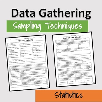 Preview of Notes & Worksheet: Data Gathering (Sampling Techniques)