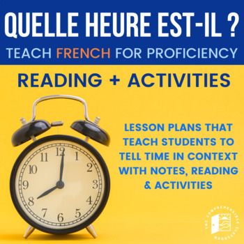 Preview of L'heure: Telling time in French notes and reading - Print & Paperless