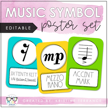 Preview of Music Symbol Posters {EDITABLE}