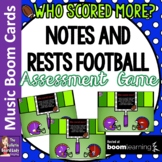 Notes and Rests Football BOOM CARDS Distance Learning