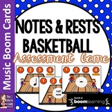 Notes and Rests Basketball BOOM CARDS Distance Learning