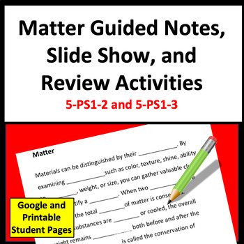 Preview of Conservation of Matter Guided Notes 5th Grade Science Test Prep 5-PS1-2  5-PS1-3