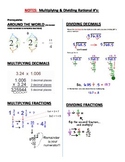 Notes for Multiplying &  Dividing Rational Numbers