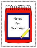 Notes for Next Year- build a planner series