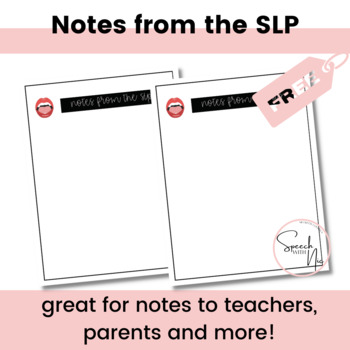 Preview of Notes from the Speech-Language Pathologist