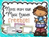 Notes from your Music Teacher FREEBIE