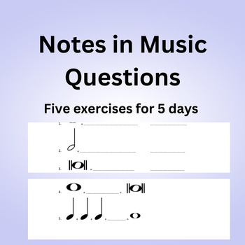 Preview of Notes in Music Questions