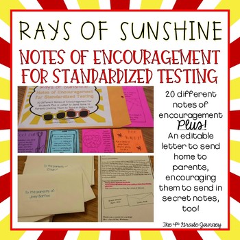 Preview of Notes of Encouragement for Standardized Testing | Positive Testing Motivation