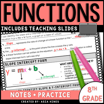 Preview of Notes on Linear Functions Bundle - 2016 Va Math SOLs