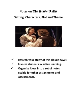 Preview of Creating Notes on The Scarlet Letter--Setting, Characters, Plot, and Theme