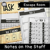 Notes on the Treble Clef Music Class Escape Room Low to No