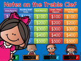 Notes on the Treble Clef Jeopardy Style Game Show Music - 