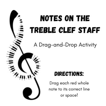 Preview of Notes on the Treble Clef Staff: A Google Slides Drag-and-Drop Activity