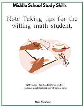 Preview of Notetaking Technique for Middle Schoolers - Math [Adjusted FRAYER Model]