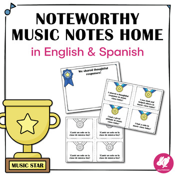 Preview of Music Positive Notes Home in English and Spanish!