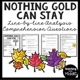 Nothing Gold Can Stay Poem by Robert Frost Reading Comprehension Worksheet