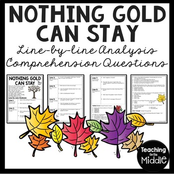 Preview of Nothing Gold Can Stay Poem by Robert Frost Reading Comprehension Worksheet