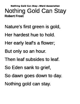 "Nothing Gold Can Stay" poem analysis by Rachel Thomas | TpT