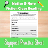 Notice & Note FICTION Close Reading Practice Sheet