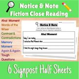 Notice & Note FICTION Signpost Half-Sheets