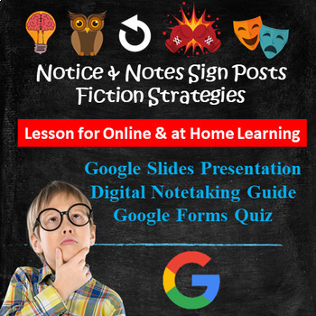 Preview of Notice & Note Fiction Introduction: GOOGLE Slides, Forms Quiz, Note Guide & Game