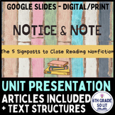Notice & Note NONFICTION Unit Google Slides Presentation