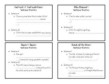 Preview of Notice & Note Sentence Starters (Literature)