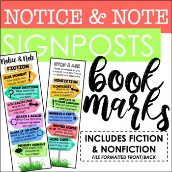Preview of Notice & Note Signposts Bookmarks - Fiction and Nonfiction