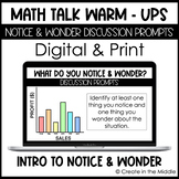 Notice & Wonder Discussion Prompt Warm-Ups | Math Talk Warm-Ups