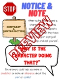 Notice and Note Fiction Sign Post Anchor Charts