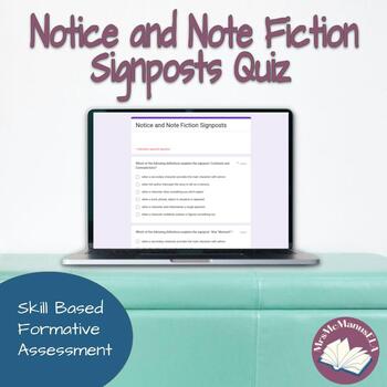 Preview of Notice and Note Fiction Signposts Formative Assessment - Google Form