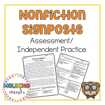 Preview of Notice and Note Nonfiction Signposts Assessment/ Independent Practice