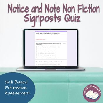Preview of Notice and Note NonFiction Signposts Formative Assessment - Google Form